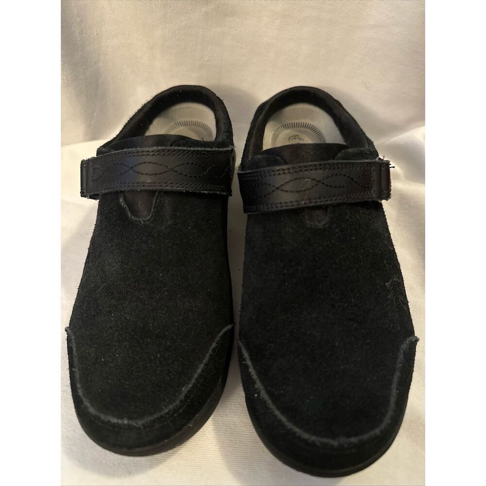 Therafit Women's Black Slip-On Clogs Size 7.5 Comfortable Casual Shoes